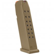 Glock Magazine 17rds Orange Follower G17 / 17L / 19 / 26 / 34 / 45 - Coyote