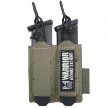 Warrior Laser Cut Double Bungee Pistol Magazine Pouch - Ranger Green