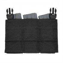 Warrior Laser Cut Detachable Front Panel Triple Snap Mag Pouch - Black