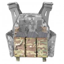 Warrior Laser Cut Detachable Front Panel Triple Snap Mag Pouch - Multicam