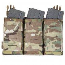 Warrior Laser Cut Detachable Front Panel Triple Snap Mag Pouch - Multicam