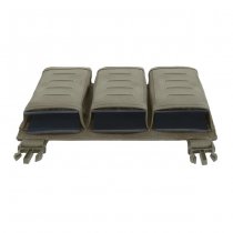 Warrior Laser Cut Detachable Front Panel Triple Snap Mag Pouch - Ranger Green