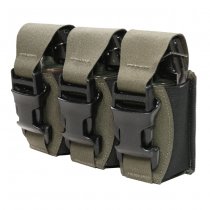 Warrior Laser Cut Triple 40mm Flash Bang Pouch - Ranger Green