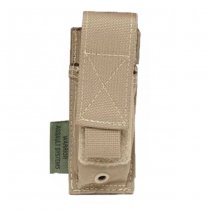 Warrior Single Closed 9mm Pistol Magazine Pouch - Coyote