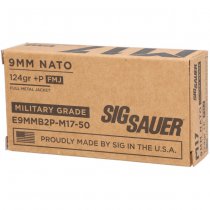 Sig Sauer 9x19mm +P 124gr Elite Ball M17 FMJ 50rds