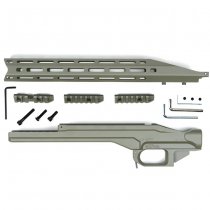 KRUK Aluminum Chassis & Handguard Remington Model 700 Short Action - Olive