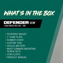 Vortex Optics Defender-CCW 3 MOA Red Dot - Tan