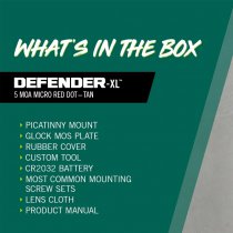 Vortex Optics Defender-XL 5 MOA Red Dot - Tan