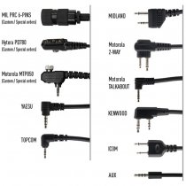 Earmor M55 Tactical Large PTT - ICOM