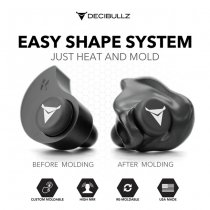 Decibullz Custom Molded Earplugs - Black
