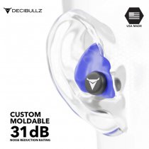 Decibullz Custom Molded Earplugs - Blue