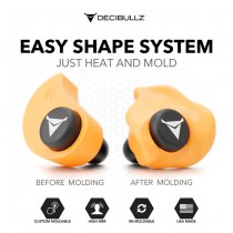Decibullz Custom Molded Earplugs - Orange