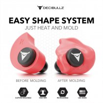 Decibullz Custom Molded Earplugs - Red