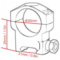 Vector Optics Medium Profile Scope Weaver Rings 30mm