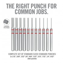 Real Avid Accu-Punch 11-Piece Standard Pin Punch Set