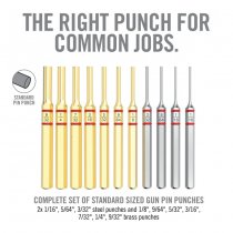 Real Avid Accu-Punch 11-Piece Standard Brass & Steel Pin Punch Set