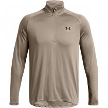 Under Armour Mens Tech 1/2 Zip Long Sleeve - Taupe Dusk / Black - 2XL