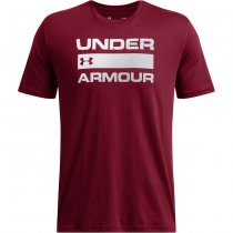 Under Armour Mens Team Issue Wordmark Short Sleeve - Cardinal / Dark Maroon - S