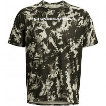 Under Armour Mens Tech ABC Camo Short Sleeve - Marine OD Green / White - M