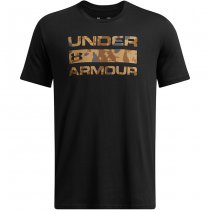 Under Armour Mens Stacked Logo Fill T-Shirt - Black / Camel - L