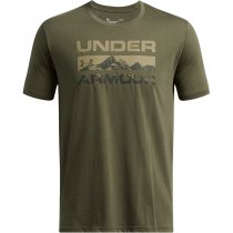 Under Armour Mens Stacked Logo Fill T-Shirt - Marine OD Green / Baroque Green - S