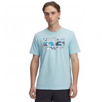 Under Armour Mens Stacked Logo Fill T-Shirt - Stream / Ether Blue - L