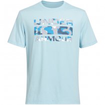 Under Armour Mens Stacked Logo Fill T-Shirt - Stream / Ether Blue - M