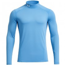 Under Armour Mens ColdGear Fitted Mock - Carolina Blue / White - S