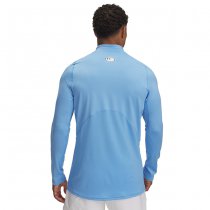 Under Armour Mens ColdGear Fitted Mock - Carolina Blue / White - S