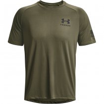 Under Armour Mens Tech Freedom Short Sleeve T-Shirt - Marine OD Green / Black - 2XL