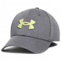 Under Armour Mens Blitzing Low Stretch Fit Cap - Castlerock / Sonic Yellow - L/XL
