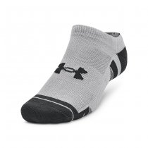 Under Armour Performance Tech 3-Pack No Show Socks - Mod Grey / White / Jet Grey - XL