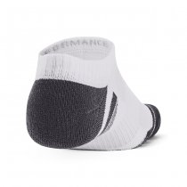 Under Armour Performance Tech 3-Pack No Show Socks - White / White / Jet Grey - L