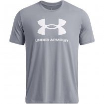 Under Armour Mens Sportstyle Logo Short Sleeve - Steel / White - L