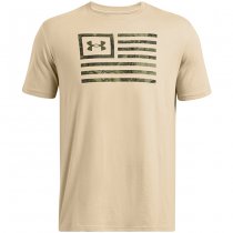 Under Armour Mens Freedom Flag Printed T-Shirt - Desert Sand - S