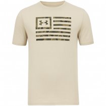 Under Armour Mens Freedom Flag Printed T-Shirt - Desert Sand / Bayou - 2XL