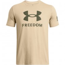 Under Armour Mens Freedom Logo T-Shirt - Desert Sand / Marine OD Green - 3XL