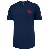 Under Armour Mens Freedom Flag Gradient T-Shirt - Midnight Navy / Red - 2XL