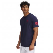 Under Armour Mens Freedom Flag Gradient T-Shirt - Midnight Navy / Red - S