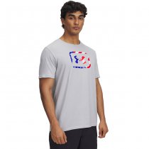 Under Armour Mens Freedom Hook T-Shirt - Mod Grey Heather / Royal - 2XL