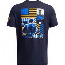 Under Armour Mens Freedom By Sea T-Shirt - Navy Blue / Steeltown Gold - S