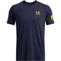 Under Armour Mens Freedom By Sea T-Shirt - Navy Blue / Steeltown Gold - XL