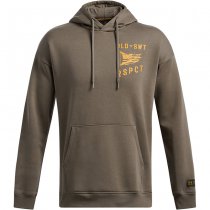 Under Armour Mens Project Rock Icon Fleece Veterans Day Hoodie - Turtle / Golden Yellow - L