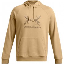 Under Armour Mens Rival Fleece Antler Hoodie - Camel / Coyote - 2XL