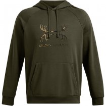 Under Armour Mens Rival Fleece Antler Hoodie - Marine OD Green - 2XL