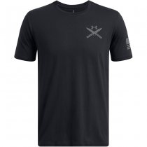 Under Armour Mens Freedom Spine T-Shirt - Black / Titan Grey - 2XL