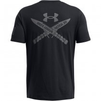 Under Armour Mens Freedom Spine T-Shirt - Black / Titan Grey - 2XL