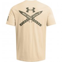 Under Armour Mens Freedom Spine T-Shirt - Desert Sand / Olive - M