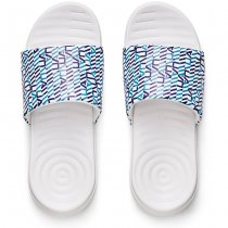 Under Armour Ansa Graphic Slides - White / Blue - 14