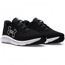 Under Armour Mens Charged Pursuit 3 Big Logo Running Shoes - Black / White - 10